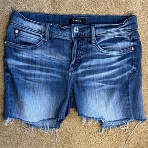 Bebe Distressed Blue Denim Shorts